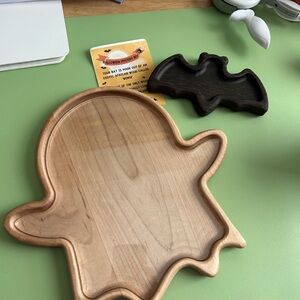 Wooden Ghost and Bat Wooden Tray with acrylic insert
